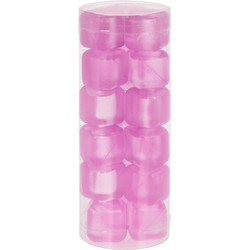 18x Roze ijsblokjes/ijsklontjes van kunststof/plastic - IJsblokjesvormen