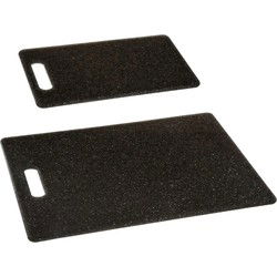 Keuken snijplanken set 2x - zwart - 15 x 25 en 27 x 36 cm - kunststof - Snijplanken