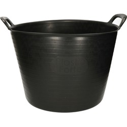Plasticforte Flexibele kuip emmer - wasmand - rond - zwart - 42L - Wasmanden
