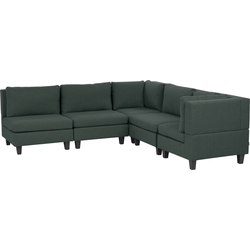 UNSTAD - 5-zitsbank modulair - Donkergroen - Linkszijdig -  Polyester