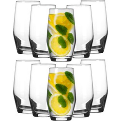 LAV Waterglazen tumblers Ella - transparant glas - 12x stuks - 500 ml - Drinkglazen
