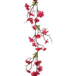 Everlands Kunstbloem/bloesem takken slinger - fuchsia roze - 187 cm - Kunstplanten