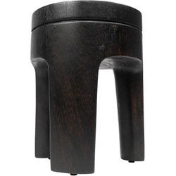 MUST Living Side table Baba,45xØ35 cm, suar wood, black with natural cracks
