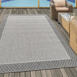 Tapijtenloods Aruba Binnen & Buiten Vloerkleed Laagpolig Creme Grijs- 120x170 CM