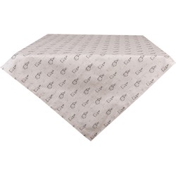 Clayre & Eef Tafelkleed 100x100 cm Beige Grijs Katoen Vierkant Konijn