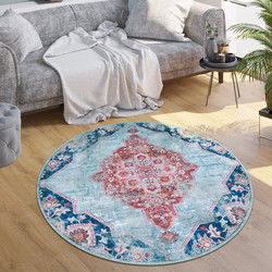 Laagpolig Vintage Vloerkleed - Livotta - Turquoise - 80x150 cm