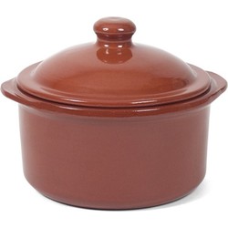 6x Terracotta stoofpotten/ovenschalen met deksel 18 cm - Braadpannen