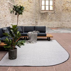 Buitenkleed Mono - Ronde hoek - Zwart/wit -  dubbelzijdig - EVA Interior - Polypropyleen - 240 x 340 - (XL)