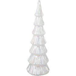 Clayre & Eef Kerstdecoratie met LED-verlichting Kerstboom Ø 11x32 cm Wit Glas