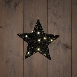 B.O.T. Star 20 cm Dark Glitter 6Led Warm White