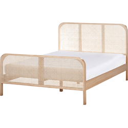Beliani GONFARON - Tweepersoonsbed-Bruin-Dennenhout