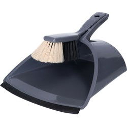 Stoffer en Blik - set - grijs - XL - 32 x 28 x 17 cm - binnen & buiten - Stoffer en blik