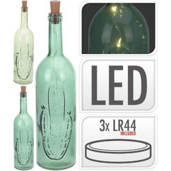 FLES GLAS MET 6X LED 2ASS KL - Nampook