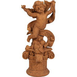 Clayre & Eef Decoratie Beeld Engel 30 cm Bruin Polyresin