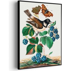 Muurwerken Akoestisch Schilderij - Prent Natuur Vogel en Bloemen 14 - Geluidsdempend Wandpaneel - Wanddecoratie - Geluidsisolatie - BASIC (AW 0.65) S (50X70)