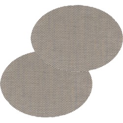 Set van 8x stuks placemats Maoli zwart/beige kunststof 48 x 35 cm - Placemats