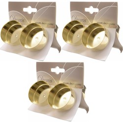 3x Gouden waxinelichthouders 4 stuks - Kerststukjes