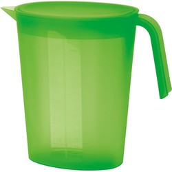 Juypal Schenkkan/waterkan - groen - 1,75 liter - kunststof - L22 x H20 cm - met deksel - Schenkkannen