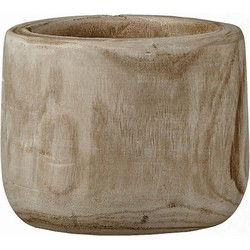 Mica Decorations Bloempot - hout - voor binnen en buiten - D19 cm - Plantenpotten