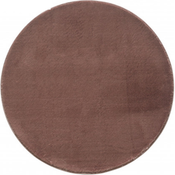 Tapijtenloods Soft Basics Wasbaar Effen Vloerkleed Bruin Hoogpolig- 120 CM ROND