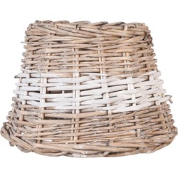 Clayre & Eef Lampenkap  Ø 23x17 cm Beige Rotan Rond Streep Rieten Lampenkap