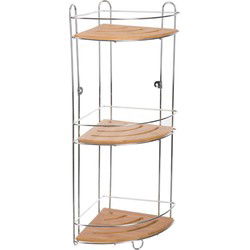 5five Doucherekje - metaal - 3 laags hoekmodel - 20 x 20 x 56 cm - Douche- en badrekjes