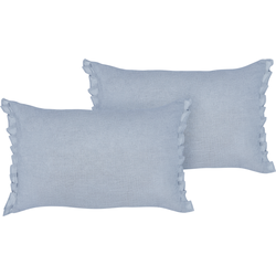 SASSAFRAS - Set van 2 kussens - Lichtblauw - 30 x 45 cm - Linnen