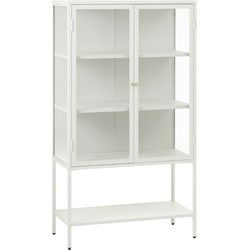 Vitrinekast Carmel Hoog Greige Metaal 160cm - Giga Living