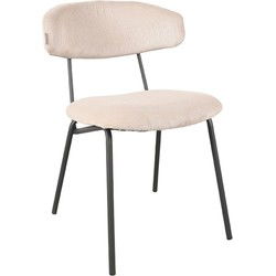 LABEL51 Eetkamerstoel Zack - Naturel - Ribcord - Black Frame