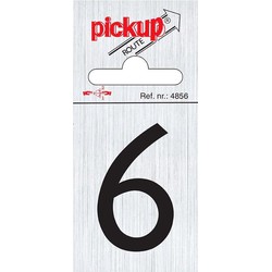 Route alulook 60 x 44 mm Sticker zwarte cijfer 6 pick up - Pickup
