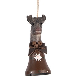 Clayre & Eef Hanger Koe 7x8x15 cm Bruin Hout Metaal