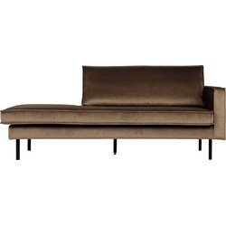 BePureHome Rodeo Daybed Rechts - Velvet - Taupe - 85x203x86