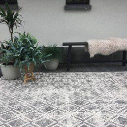 Buiten vloerkleed Frost - Grijs/Wit -  dubbelzijdig - EVA Interior Grijs,Wit - Polypropyleen - 200 x 290 cm - (L)