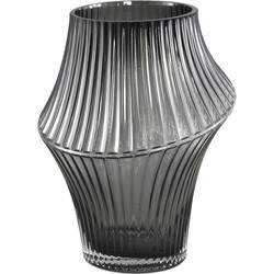 PTMD Yulaa Grey solid glass vase oblique shape L