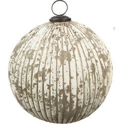 Clayre & Eef Kerstbal  Ø 20 cm Beige Glas Rond Kerstdecoratie