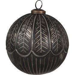 Clayre & Eef Kerstbal Zwart Glas
