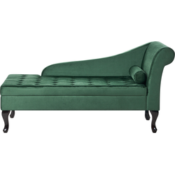 PESSAC - Chaise longue - Donkergroen - Rechterzijde - Fluweel