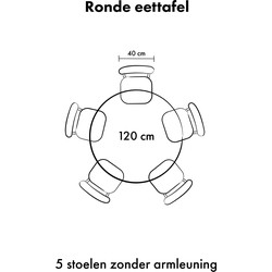 Lewis & Loft Eettafel Levi – FSC®-gecertificeerd mangohout – Rond – Ø 120 cm – Naturel