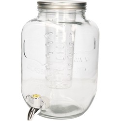 Glazen drank dispenser/limonadetap met kraantje 4 liter - Drankdispensers
