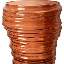 PTMD Lane Windlicht - 20x20x27 cm - Glas - Bruin