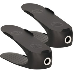 2x Stuks schoenenrekjes/plankjes voor 1 paar schoenen zwart 29,5 x 25 cm - Schoenenrekken