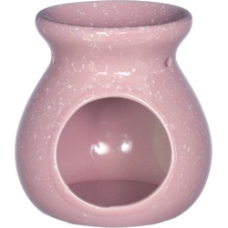 Ideas4seasons Geurbrander - amberblokjes/geurblokjes/geurolie - keramiek - roze - D10 x H10 cm - Geurbranders