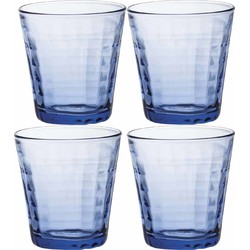 4x Drinkglazen/waterglazen blauw Prisme 220 ml - Drinkglazen