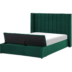 NOYERS - Bed met opbergruimte - Smaragdgroen - 140 x 200 cm - Fluweel