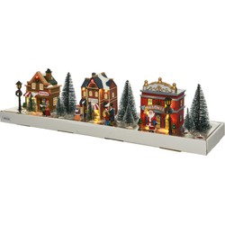Kerstdorp - 17-delige set - met huisjes, figuren en verlichting - Kerstdorpen