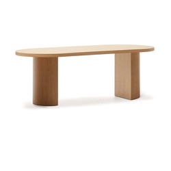 Kave Home - Tafel Nealy van eikenfineer met een natuurlijke afwerking 200 x 100 cm