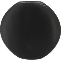 DK Design Bloemenvaas Nordic design model plat - zwart - 23 x 7 cm - Vazen
