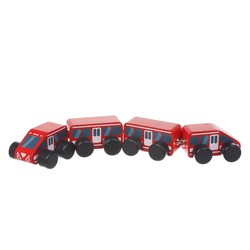 Cubika Cubika houten trein magnetisch - rood