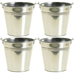 4x zinken emmers/plantenpotjes 15 cm - Emmers