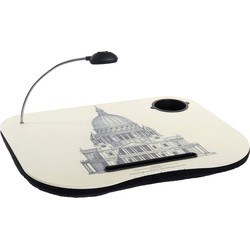 Schootkussen/laptray paleis print met LED lamp en bekerhouder L48 x B38 cm - Dienbladen